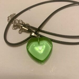Green Heart Pendant Necklace